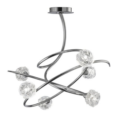 B&Q -  Luminosa Maremagnum Semi Flush Ceiling 6 Light G9Polished Chrome