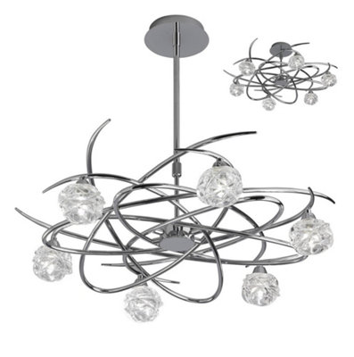 B&Q -  Luminosa Maremagnum Semi Flush Convertible 6 Light G9Polished Chrome