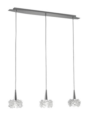 B&Q -  Luminosa Artic Ceiling Pendant 3 Light G9 Line SmallPolished Chrome