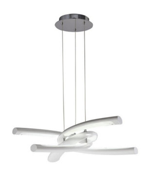 Netlighting Unisex White Knot Pendant 36W Led 3000K 3600Lm Gloss Acrylic Chrome Large - Image 3