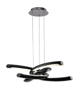 Netlighting Unisex Black Knot Pendant 36W Led 3000K 3600Lm Gloss White Acrylic Chrome Large - Image 3
