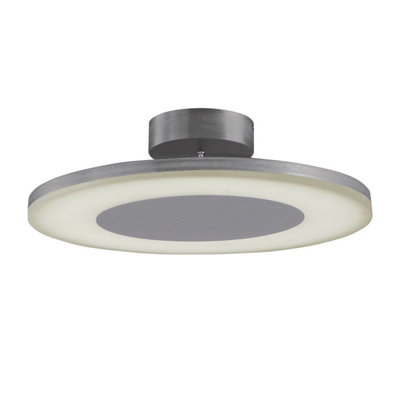 Luminosa Lighting Luminosa Hemisferic Ceiling 1 X 36W Led Round 3000K3240LmSatin Aluminium / Frosted Acrylic3Yrs Warranty from B&Q