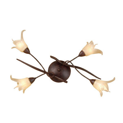 Luminosa Lighting Luminosa (0024 003) Florida Ceiling 4 Light E14Brown/black Oxide from B&Q