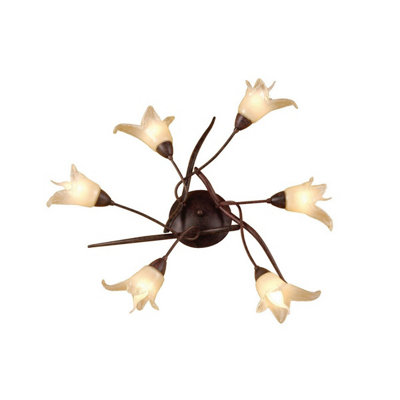 Luminosa Lighting Luminosa (0024 004) Florida Ceiling 6 Light E14Brown/black Oxide from B&Q