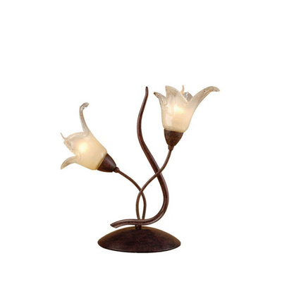 Luminosa Lighting Luminosa (0024 006) Florida Table Lamp 2 Light E14Brown/black Oxide from B&Q