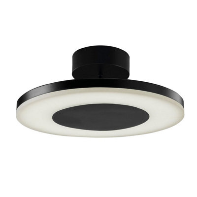 Luminosa Lighting Luminosa Discobolo Led Ceiling1800LmMatt Black / Frosted Acrylic3Yrs Warranty from B&Q