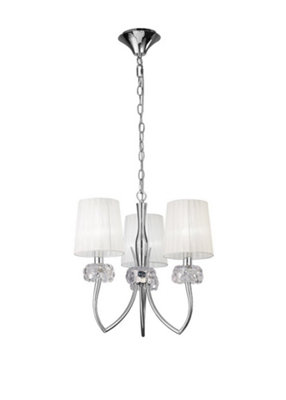 Netlighting Unisex Silver Loewe Ceiling Pendant Light E14 Polished Chrome With White Shades In Size 3 - Image 4