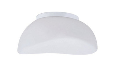 Netlighting Unisex White Opal Flush Ceiling Light E27 Frosted Glass Size 3 - Image 3