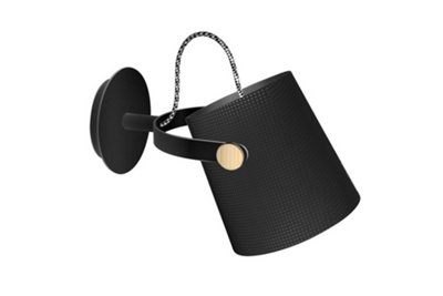 Nordica Wall Light With Black Shade 1 Light E27 Matt Black/Beech With Black Shade Mantra - Image 5