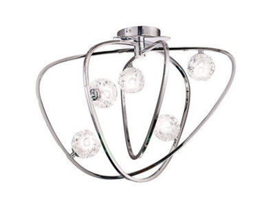 B&Q -  Luminosa Lux Ceiling 5 Light G9Polished Chrome