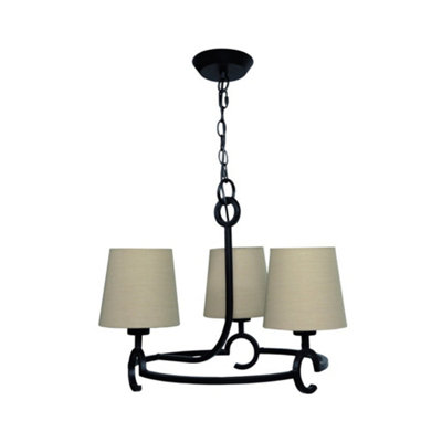 Argi Pendant 3 Light E27 With Taupe Shades Brown Oxide Mantra - Image 4