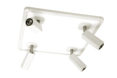 Luminosa Lighting Luminosa Ibiza Ceiling Spotlight 4 Head With Backlit Light 4X5W+20W Led Square White3000Lm4000K from B&Q