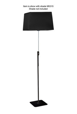 B&Q -  Luminosa Habana Floor Lamp Telescopic 1 Light Without Shade E27 Black/polished Chrome