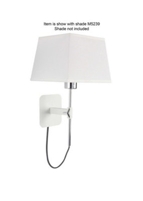 Luminosa Lighting Luminosa Habana Wall Lamp Telescopic Without Shade 1 Light E27 Matt White/polished Chrome from B&Q