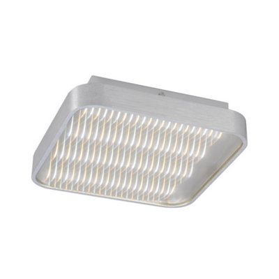 B&Q -  Luminosa Fusion Flush Ceiling Light 29Cm Square 18W Led 3000K + 6000K1180LmAluminiumAcrylic