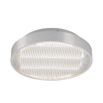 B&Q -  Luminosa Fusion Flush Ceiling Light 29Cm Round 18W Led 3000K + 6000K1180LmAluminiumAcrylic
