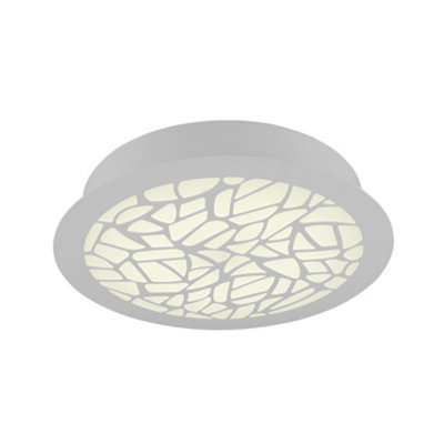 B&Q -  Luminosa Fusion Flush 60Cm Round 47W Led 3000K2850LmMatt WhiteAcrylic