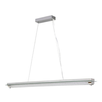 Luminosa Lighting Luminosa Tube Pendant 36W Led 4000K Polished Chrome/mirror / Sand Diamond2800Lm3Yrs Warranty from B&Q