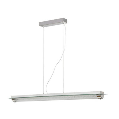 Luminosa Lighting Luminosa Tube Pendant 26W Led 4000K Polished Chrome/ Sand Diamond2000Lm3Yrs Warranty from B&Q