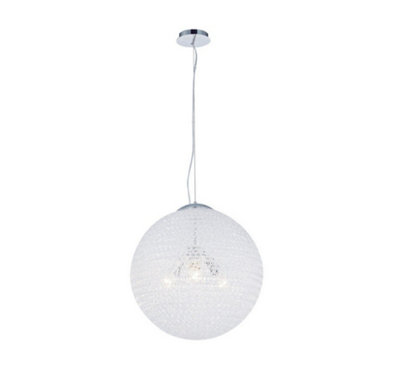 B&Q -  Luminosa Fusion Globe Ceiling Pendant 50Cm Round 3 X E27Chrome