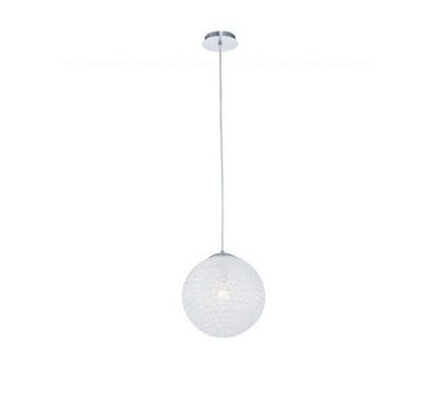 B&Q -  Luminosa Fusion Globe Ceiling Pendant 30Cm Round 1 X E27Chrome