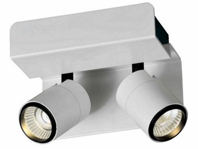 Luminosa Lighting Luminosa Fusion Surface Mounted Spotlight Wall Light 2 X 7W Led 3000K960LmMatt White Black from B&Q