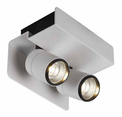 Luminosa Lighting Luminosa Fusion Surface Mounted Spotlight Wall Light 2 X 7W Led 4000K1030LmMatt White Black from B&Q