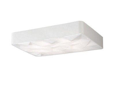 B&Q -  Luminosa Fusion Flush Rectangular 60W Led 3000-6500K Tuneable4500LmRemote Control White