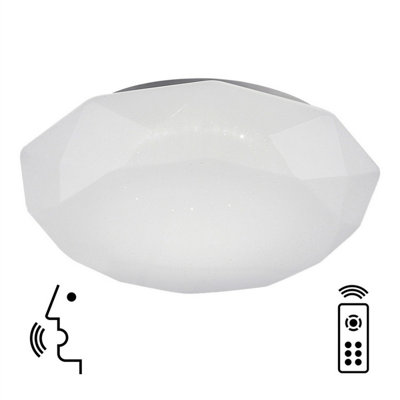 Luminosa Lighting Luminosa Diamante Smart Ceiling80W Led3000-5000K Tuneable White5200LmRemote ControlAppVoice ControlWhite from B&Q