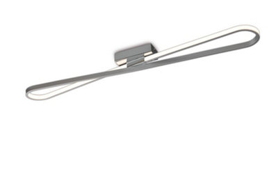 B&Q -  Luminosa Bucle Flush Ceiling Light 36W Led 3000K3150LmPolished ChromeFrosted Acrylic