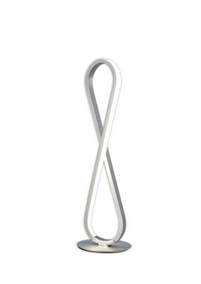Netlighting Unisex Silver Bucle Table Lamp 18W Led 3000K 1550Lm Polished Chrome Frosted Acrylic In Large - Image 3
