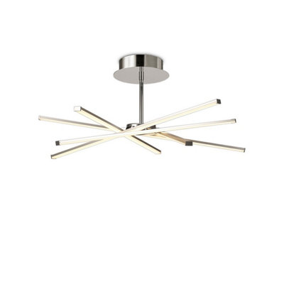 Luminosa Lighting Luminosa Star Semi Flush42W Led3000K3700LmSilver/frosted Acrylic/polishde Chrome3Yrs Warranty from B&Q