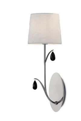 Luminosa Lighting Luminosa Andrea Wall LightPolished ChromeWhite ShadesBlack Crystal Droplets from B&Q
