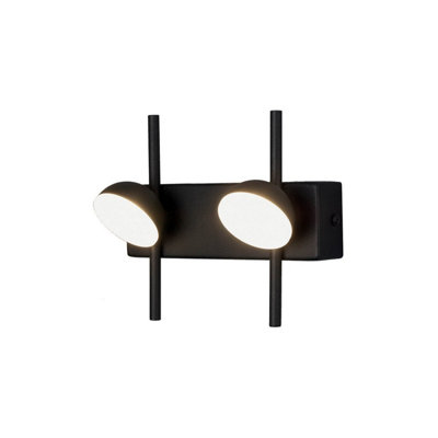 Luminosa Lighting Luminosa Adn 2 Light Wall Lamp6W Led3000K500LmBlack3Yrs Warranty from B&Q