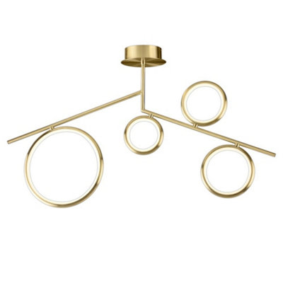B&Q -  Luminosa Olimpia Ceiling42W Led3000K3150LmIp20Satin Gold