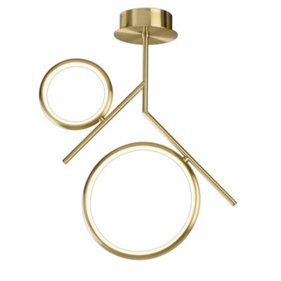 B&Q -  Luminosa Olimpia Ceiling30W Led3000K2250LmIp20Satin Gold