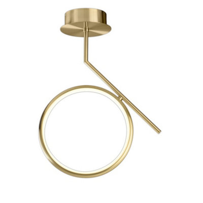 B&Q -  Luminosa Olimpia Ceiling20W Led3000K1500LmIp20Satin Gold