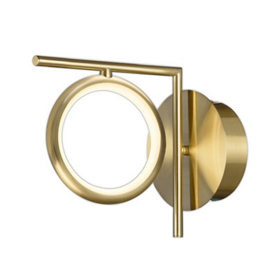 B&Q -  Luminosa Olimpia Wall Lamp8W Led3000K600LmIp20Satin Gold