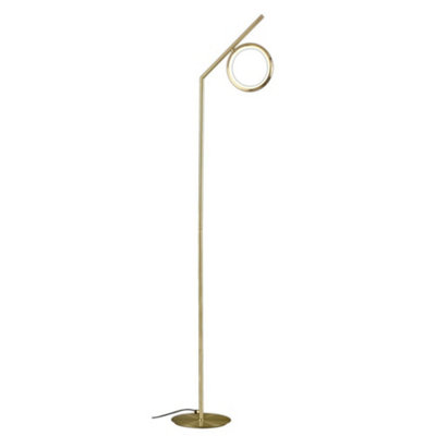 B&Q -  Luminosa Olimpia Floor Lamp12W Led3000K900LmIp20Satin Gold