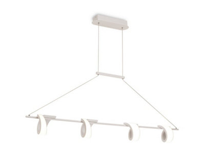 Luminosa Lighting Luminosa Tsunami 4 Light Ceiling Pendant48W Led3000K3600LmSand White from B&Q