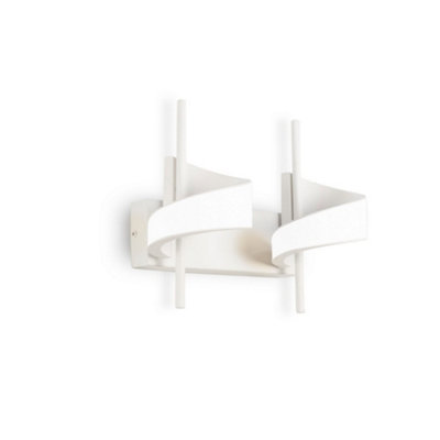 Luminosa Lighting Luminosa Tsunami 2 Light Spiral Wall Lamp24W Led3000K1800LmSand White from B&Q