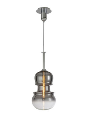 B&Q -  Luminosa Sonata Ceiling Pendant 29Cm Round1 X E27Polished ChromeGraphite
