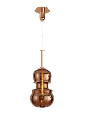 B&Q -  Luminosa Sonata Ceiling Pendant 29Cm Round1 X E27Copper