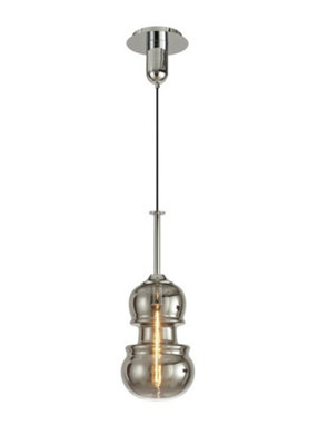 B&Q -  Luminosa Sonata Ceiling Pendant 22Cm Round1 X E27Polished ChromeGraphite