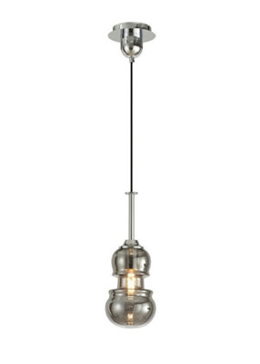 B&Q -  Luminosa Sonata Ceiling Pendant 15Cm Round1 X E27Polished ChromeGraphite