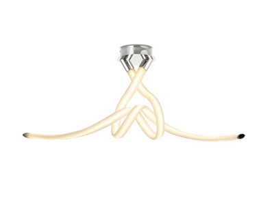 B&Q -  Luminosa Armonia Semi Flush Ceiling Bow50W Led3000K3750LmPolished ChromeFrosted Acrylic