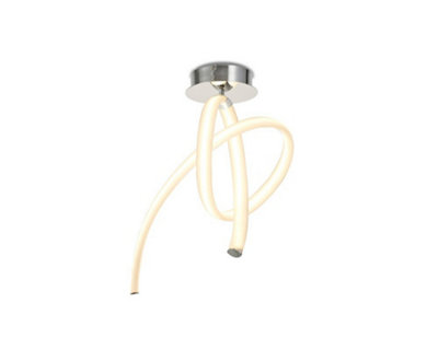 B&Q -  Luminosa Armonia Semi Flush Ceiling Vertical40W Led3000K3000LmPolished ChromeFrosted Acrylic