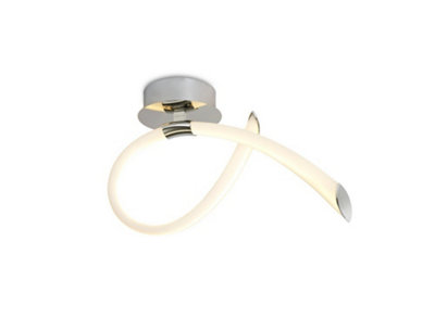 B&Q -  Luminosa Armonia Semi Flush Ceiling Small Loop18W Led3000K1350LmPolished ChromeFrosted Acrylic