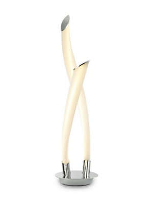 B&Q -  Luminosa Armonia 2 Light Table Lamp18W Led3000K1350LmPolished ChromeFrosted Acrylic