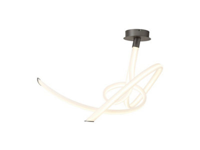B&Q -  Luminosa Armonia Semi Flush Ceiling Medium RibbonsDimmable60W Led3000K4500LmTitaniumFrosted Acrylic
